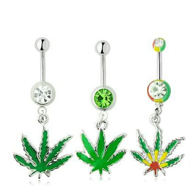 1pc Maple leaves pendant gem belly button rings navel body piercing jewelry new style green folha stainless steel rod
1pc Maple leaves pendant gem belly button rings navel body piercing jewelry new style green folha stainless steel rod