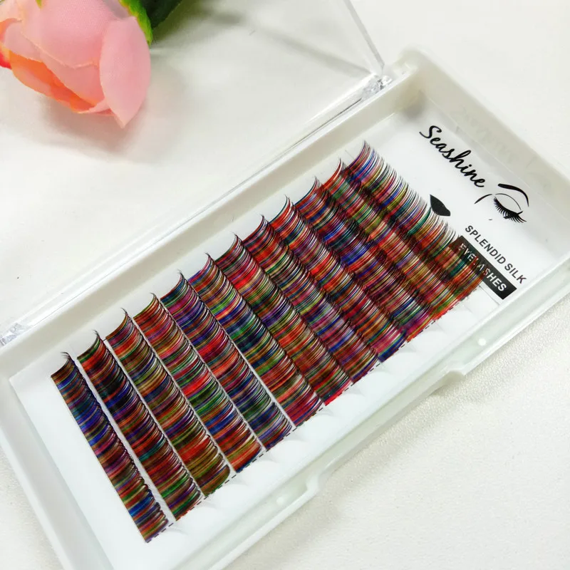 High quality mix color false eyelash individual eyelashes rainbow color eyelash extension for Cosplay party makeup
High quality mix color false eyelash individual eyelashes rainbow color eyelash extension for Cosplay party makeup