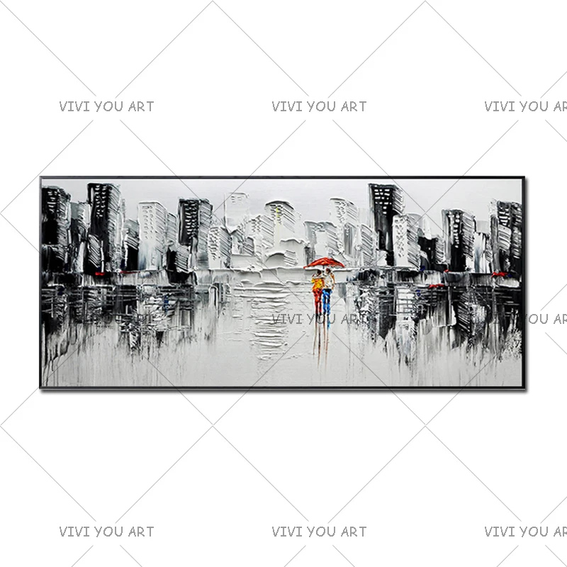 Knife Painting Canvas Abstract Modern City Picture Handmade Knife Painting Buildings Oil Paintings for Living Room (No Frame)
Knife Painting Canvas Abstract Modern City Picture Handmade Knife Painting Buildings Oil Paintings for Living Room (No Frame)