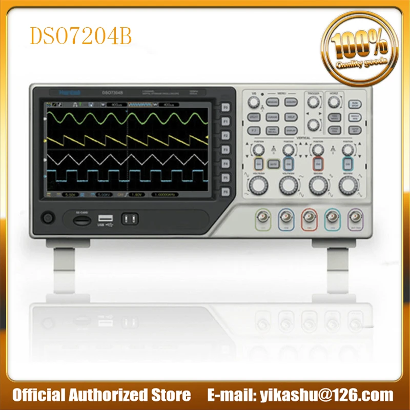 Hantek DSO7204B цифровой осциллограф 4 канала 2Gsa/s 200 МГц 7 ''TFT LCD 800x480 USB 64K Глубина