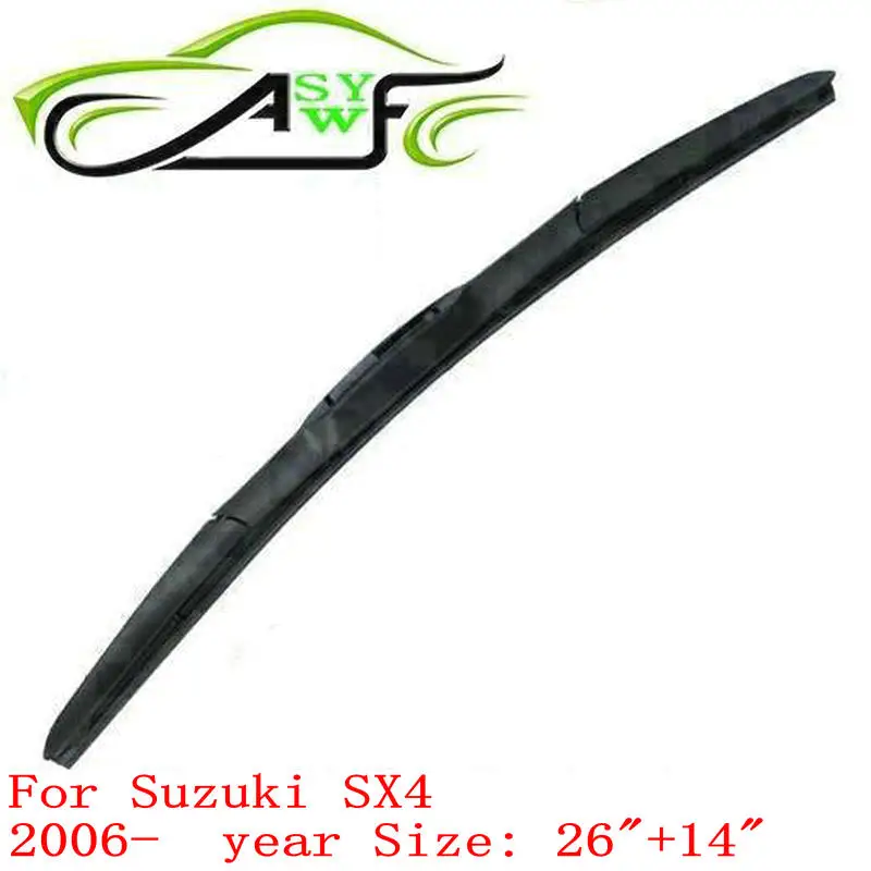 Бесплатная доставка, щетка стеклоочистителя для Suzuki SX4 (2006 года), 26 "+ 14", мягкая резиновая щетка стеклоочистителя, 2 шт.
Бесплатная доставка, щетка стеклоочистителя для Suzuki SX4 (2006 года), 26 "+ 14", мягкая резиновая щетка стеклоочистителя, 2 шт.