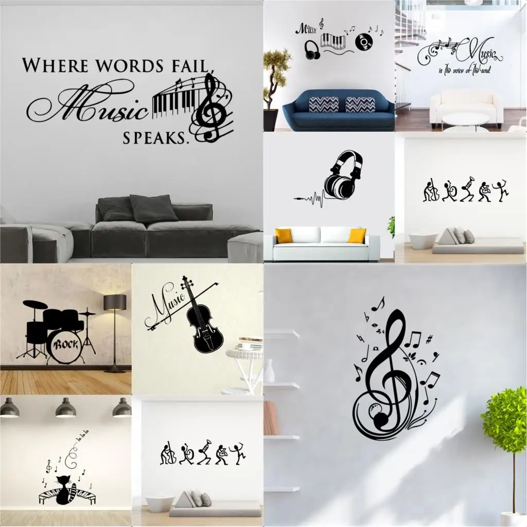 Decorative Musical instruments and notes Headset Wall Sticker For Home Decoration Home decor For kids room Bedroom wall decor
Decorative Musical instruments and notes Headset Wall Sticker For Home Decoration Home decor For kids room Bedroom wall decor
