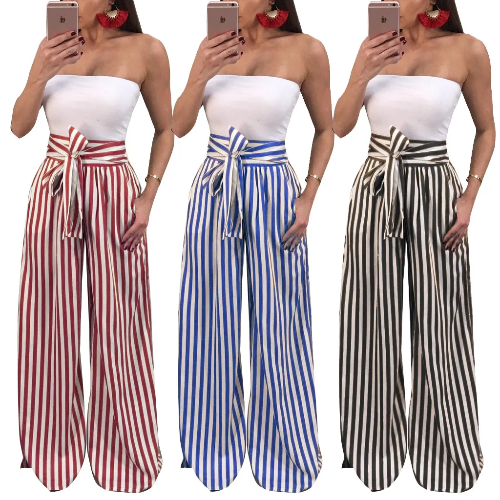 MAYFULL new quality Women casual england style wide leg pants lady striped sashes loose print long bow trousers panties brand
MAYFULL new quality Women casual england style wide leg pants lady striped sashes loose print long bow trousers panties brand