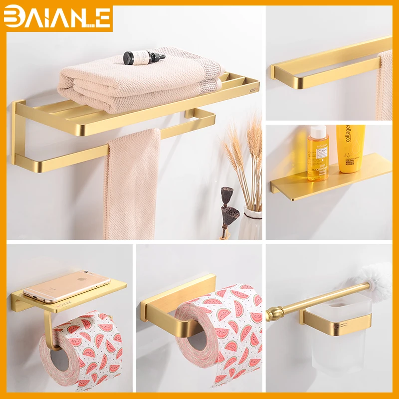 Bathroom Towel Holder Sets Brass Wall Mounted Towel Rack Hanging Holder Single Towel Bar Ring Coat Robe Hook Toilet Paper Holder
Bathroom Towel Holder Sets Brass Wall Mounted Towel Rack Hanging Holder Single Towel Bar Ring Coat Robe Hook Toilet Paper Holder