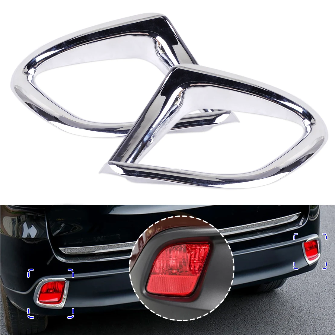 beler Chrome Plated ABS Rear Fog Light Lamp Cover Trim Foglight Bumper Molding Garnish fit for Toyota Highlander 2014-2017
beler Chrome Plated ABS Rear Fog Light Lamp Cover Trim Foglight Bumper Molding Garnish fit for Toyota Highlander 2014-2017
