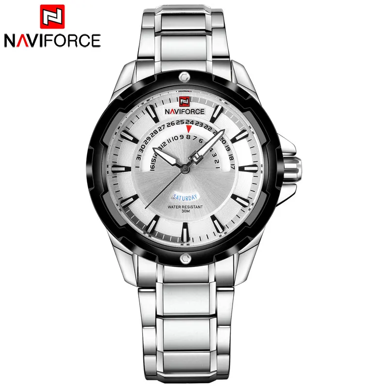 Новинка NAVIFORCE Топ бренд мужские часы модные стальные водонепроницаемые спортивные часы мужские серебряные Аналоговые кварцевые наручные часы Relogio Masculino
Новинка NAVIFORCE Топ бренд мужские часы модные стальные водонепроницаемые спортивные часы мужские серебряные Аналоговые кварцевые наручные часы Relogio Masculino