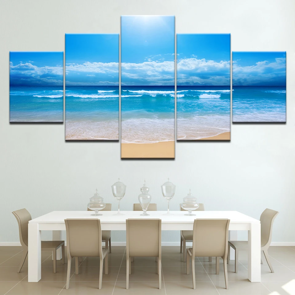 Popular painting blue sea 5 piece Wallpapers modern Modular Poster art Canvas painting for Living Room Home Decor
Popular painting blue sea 5 piece Wallpapers modern Modular Poster art Canvas painting for Living Room Home Decor
