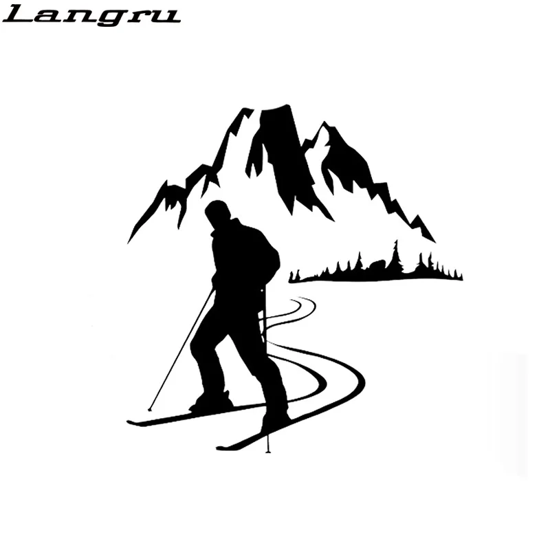 Langru новый дизайн автомобиля стильный Skier Спорт горный снег наклейки аксессуары