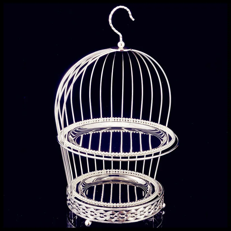 Gold Silver Creative Bird Cage Double Dessert Stand Classic Retro Two Layer Dessert Stand West Point Cake Display Stand Cake Pan
Gold Silver Creative Bird Cage Double Dessert Stand Classic Retro Two Layer Dessert Stand West Point Cake Display Stand Cake Pan