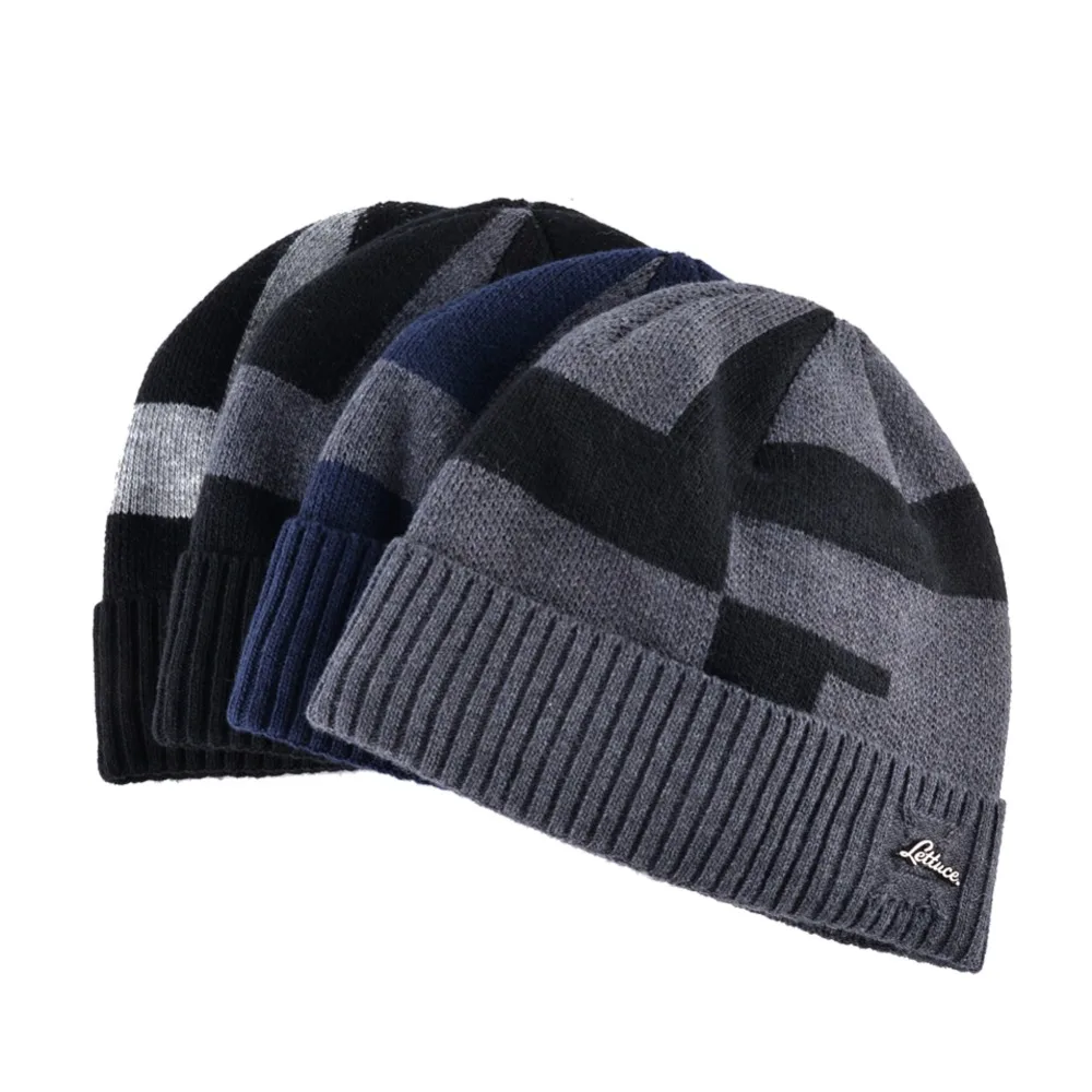Winter Knitted Hat Mens Skullies Fashion Knitting Wool Beanies Hat For Man Add Velvet Bonnet Hats Warm Chapeu Masculino
Winter Knitted Hat Mens Skullies Fashion Knitting Wool Beanies Hat For Man Add Velvet Bonnet Hats Warm Chapeu Masculino