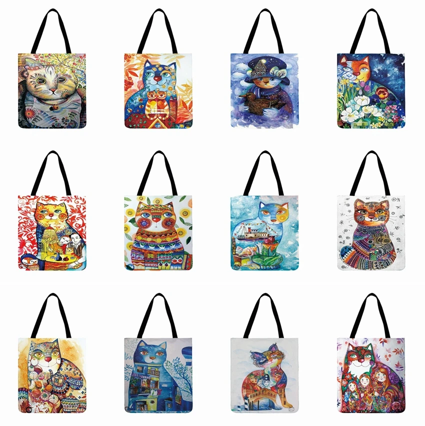 Ladies Shoulder Bag Watercolor Cat Printed Casual Tote Bag For Women Outdoor Beach Bag Foldable Shopping Bag Daily Hand Bag
Ladies Shoulder Bag Watercolor Cat Printed Casual Tote Bag For Women Outdoor Beach Bag Foldable Shopping Bag Daily Hand Bag