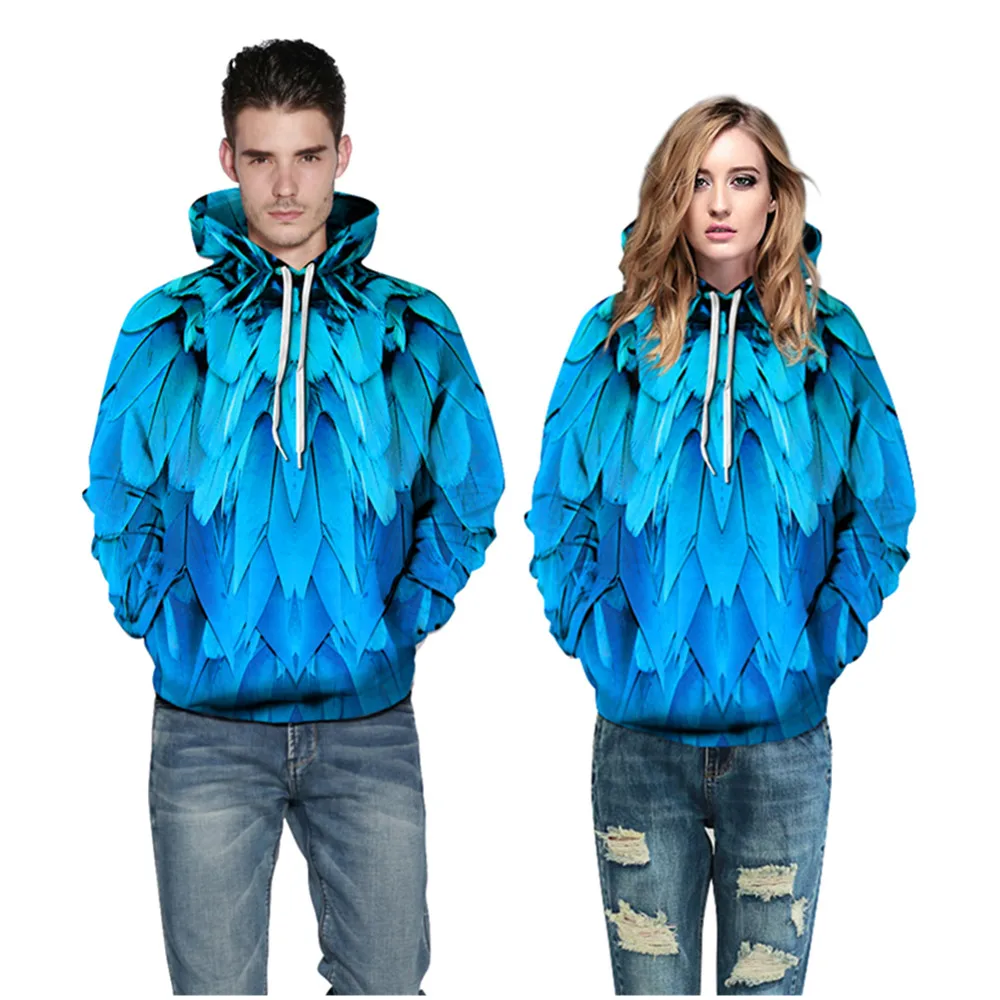2019 Winter Hip Hop Men/Women's 3D Pullovers Digital whole body printing feather Hooded Long Sleeve Loose Polyester Hoodies
2019 Winter Hip Hop Men/Women's 3D Pullovers Digital whole body printing feather Hooded Long Sleeve Loose Polyester Hoodies