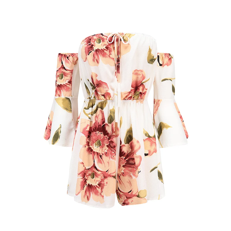 summer new women playsuits off the shoulder rompers big trumpet sleeves loose thin floral print women short jumpsuit girl 81081
summer new women playsuits off the shoulder rompers big trumpet sleeves loose thin floral print women short jumpsuit girl 81081