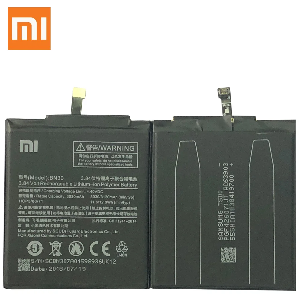 XiaoMi оригинальная запасная батарея BN30 для Xiaomi Mi Redrice Hongmi Redmi 4A 100% новая аутентичная