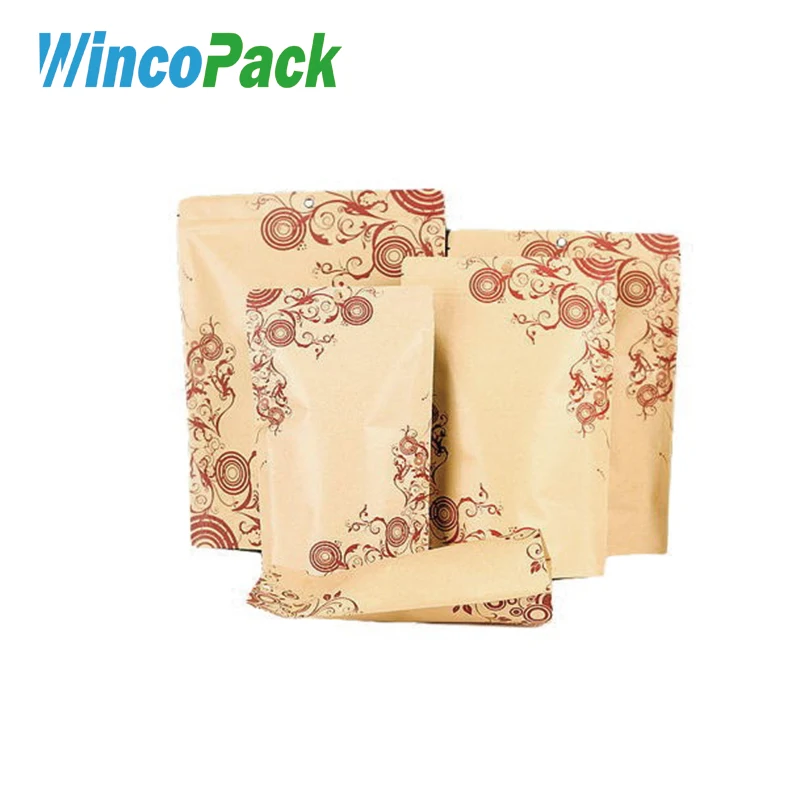 Reclosable Stand Up Kraft сумка с цветочным принтом, Упаковка для продуктов питания оптом 50 шт
Reclosable Stand Up Kraft сумка с цветочным принтом, Упаковка для продуктов питания оптом 50 шт