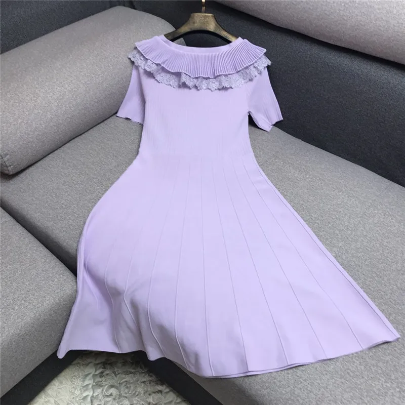 Luxury Designer Brand Knitted Dress for Women V Neck Ruffles Lace Knitted A Line Dress
Luxury Designer Brand Knitted Dress for Women V Neck Ruffles Lace Knitted A Line Dress