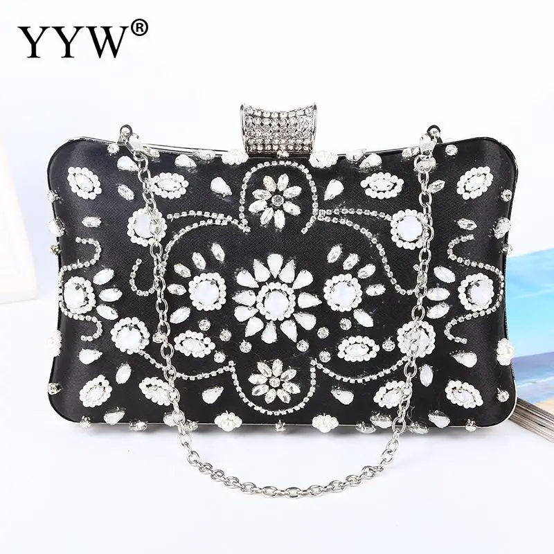 Rhinestone Purse Flower Beaded Hasp Handbag Clutch Glitter For Wedding Black Elegant Wallet Women Stain Clutch Bag Evening Bag
Rhinestone Purse Flower Beaded Hasp Handbag Clutch Glitter For Wedding Black Elegant Wallet Women Stain Clutch Bag Evening Bag