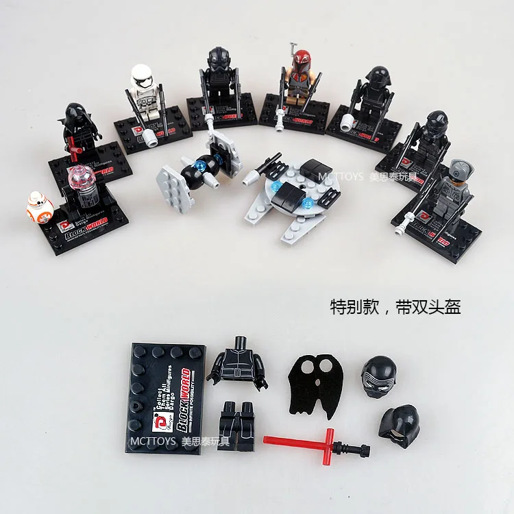 8 шт. Звездные войны R2D2 BB8 Kylo Ren Storm Troopers Империал SHORETROOPER световой меч фигурку