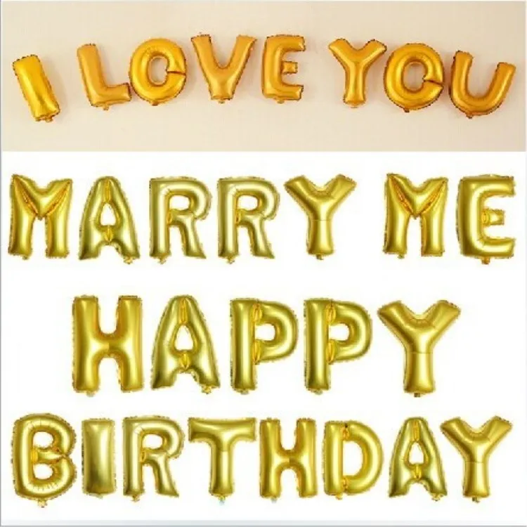 16"/32"/40" Gold and Silver Letter Foil Balloons Birthday Party Banner Helium Letter Balloon Wedding Decoration Ballons Holiday
16"/32"/40" Gold and Silver Letter Foil Balloons Birthday Party Banner Helium Letter Balloon Wedding Decoration Ballons Holiday