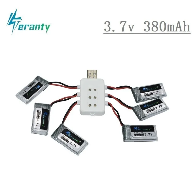 3.7V 380mAh Lipo Battery + 6pcs USB Charger Spare Parts For Hubsan X4 H107 H107L H107D JD385 JD388 3.7v Drone Battery 752035
3.7V 380mAh Lipo Battery + 6pcs USB Charger Spare Parts For Hubsan X4 H107 H107L H107D JD385 JD388 3.7v Drone Battery 752035