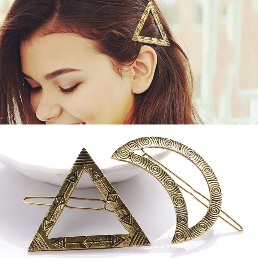 Girls Vintage Geometric Alloy Hair Clips Triangle Moon Pattern Hairgrip Women Easy Personality Barrette Hair Accessories
Girls Vintage Geometric Alloy Hair Clips Triangle Moon Pattern Hairgrip Women Easy Personality Barrette Hair Accessories
