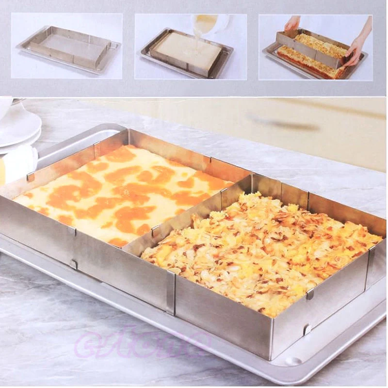 SquareMousse Cake Cutter Stainless Steel Expandable Ring Adjustable Mould Home Kitchen Bakery Baking Utensils Bakeware
SquareMousse Cake Cutter Stainless Steel Expandable Ring Adjustable Mould Home Kitchen Bakery Baking Utensils Bakeware