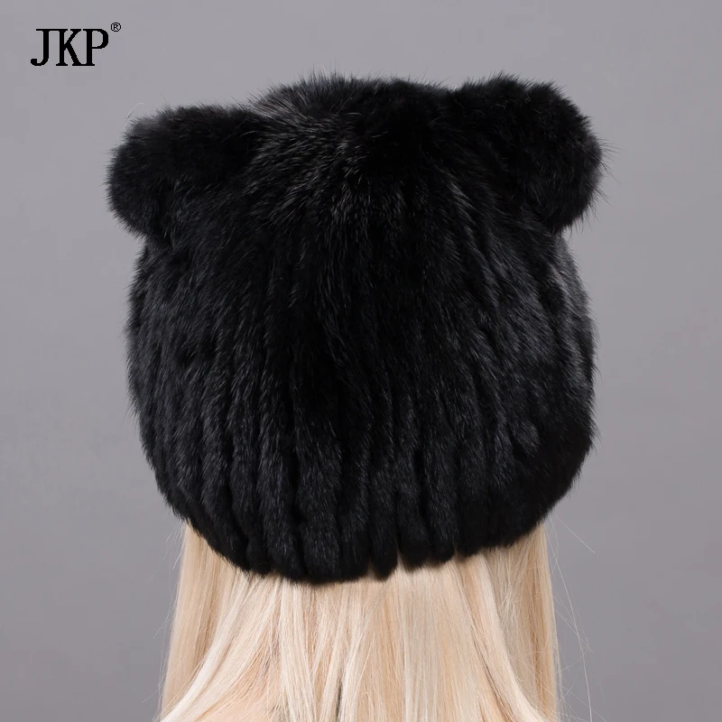 Winter Natural Mink Fur Hats For Women Cute Cat Ear Thick Hat Female Fashion Fur With Rhinestones Russian Knitted Beanies
Winter Natural Mink Fur Hats For Women Cute Cat Ear Thick Hat Female Fashion Fur With Rhinestones Russian Knitted Beanies