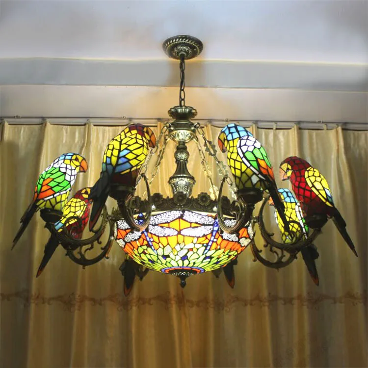 Parrots Dragonfly Chandelier European Style Artistic Classical Stained Glass Suspension Light Hanging Lamp Light Fixtures
Parrots Dragonfly Chandelier European Style Artistic Classical Stained Glass Suspension Light Hanging Lamp Light Fixtures