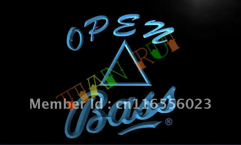 LA032- Bass Beer OPEN BarLED Neon Light Sign