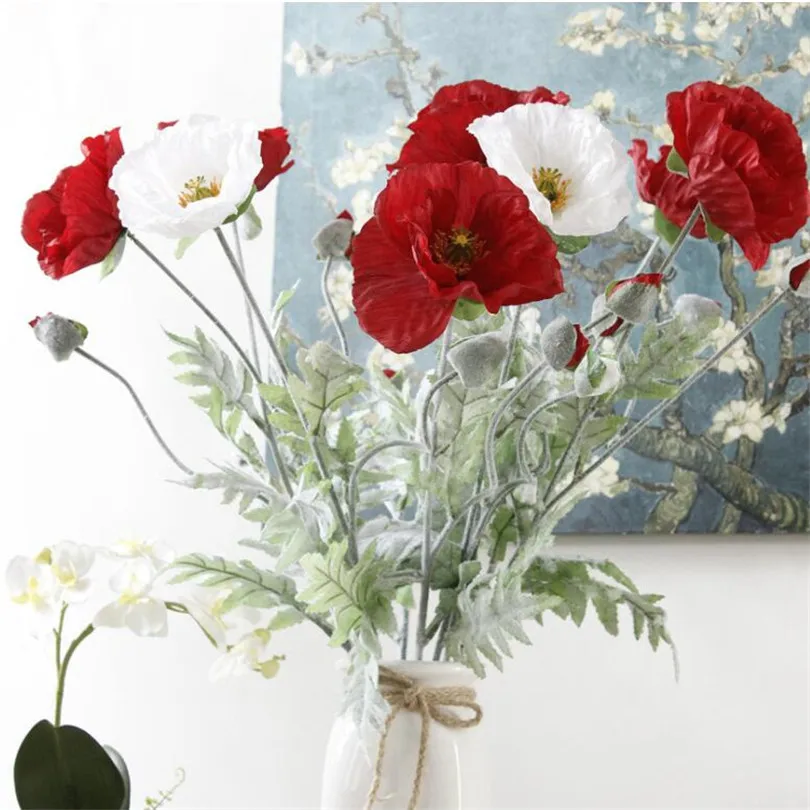 24pcs Artificial Corn Poppy Blossom Branch White/Red/Orange Color Silk Flocking Poppy Stem Flower 27.56" Decorative Flowers
24pcs Artificial Corn Poppy Blossom Branch White/Red/Orange Color Silk Flocking Poppy Stem Flower 27.56" Decorative Flowers