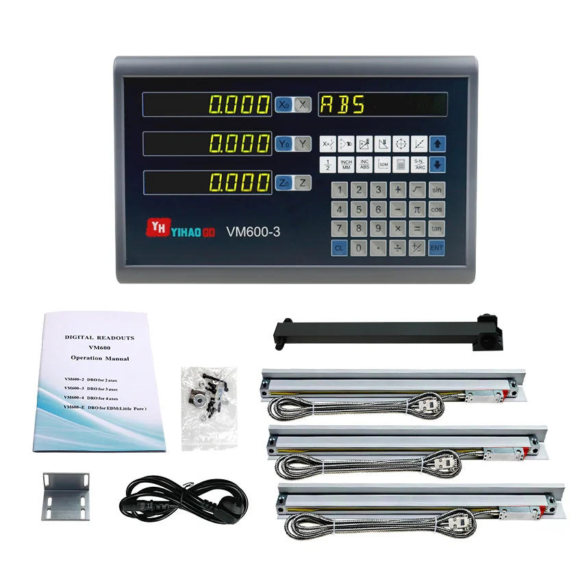 Level Measuring Instrument 3 Axis Dro Kit/Set VM600-3 Digital Readout with 3 PCS 5U Linear Optical Ruler Measuring Instrument
Level Measuring Instrument 3 Axis Dro Kit/Set VM600-3 Digital Readout with 3 PCS 5U Linear Optical Ruler Measuring Instrument