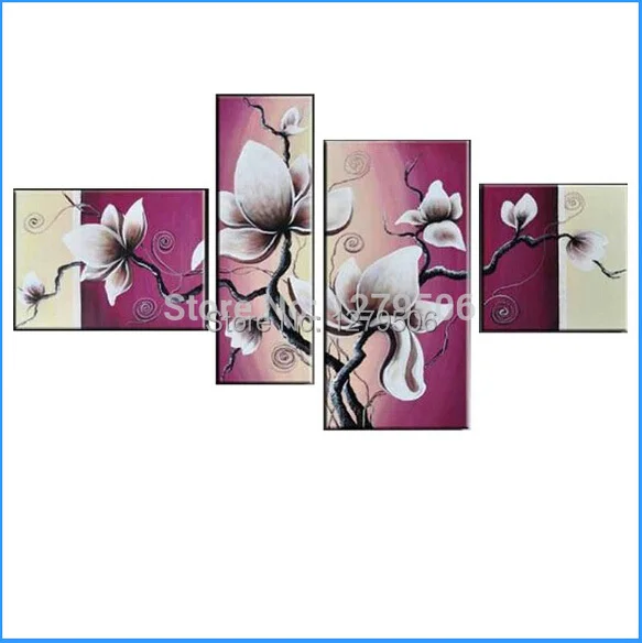 Hand Painted 4 Piece/set Oil Painting On Canvas Large Purple Wall Decor Flower Picture For Living Room Home Decorations
Hand Painted 4 Piece/set Oil Painting On Canvas Large Purple Wall Decor Flower Picture For Living Room Home Decorations