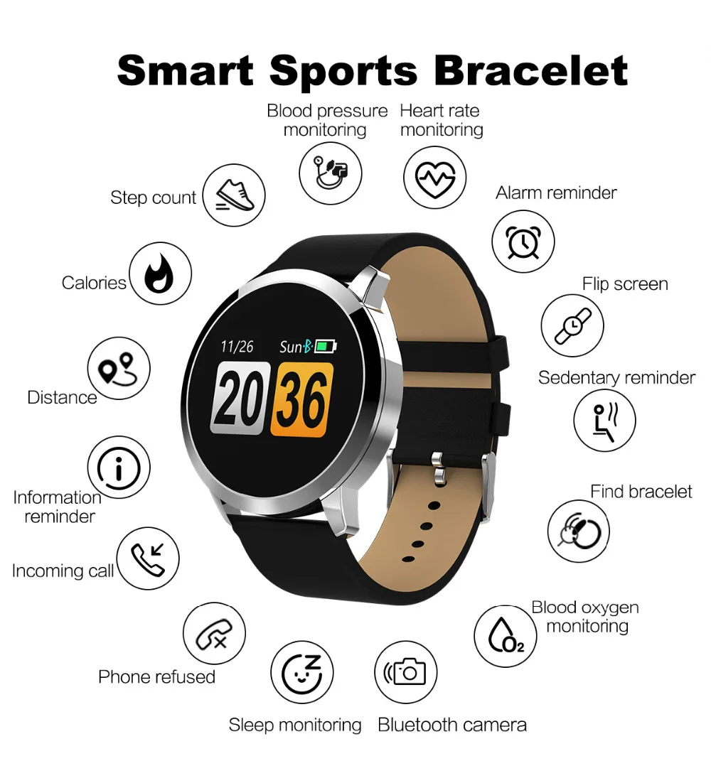 New Q8 OLED Bluetooth Smart Watch Stainless Steel Waterproof Wearable Device Smartwatch Wristwatch Men Women Fitness Tracker
New Q8 OLED Bluetooth Smart Watch Stainless Steel Waterproof Wearable Device Smartwatch Wristwatch Men Women Fitness Tracker