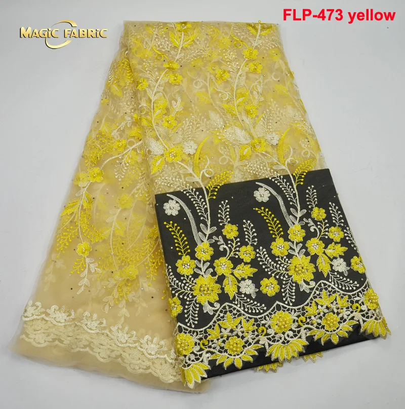 African French fabric high quality Beaded Tulle net Embroidered Mesh french lace with African clothing FLP-473
African French fabric high quality Beaded Tulle net Embroidered Mesh french lace with African clothing FLP-473