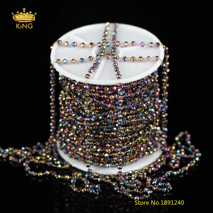 5Meters 2x3mm Tiny Glass Beads Chains,Rainbow Mystic Titanium Glass Faceted Rondelle Glass Chain Plated Brass Links Chain ZJ101
5Meters 2x3mm Tiny Glass Beads Chains,Rainbow Mystic Titanium Glass Faceted Rondelle Glass Chain Plated Brass Links Chain ZJ101