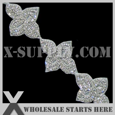 

Free Shipping Crystal Rhinestone Applique Bridal Trimming for Wedding Sash,9cm Width,X1-RAT1180