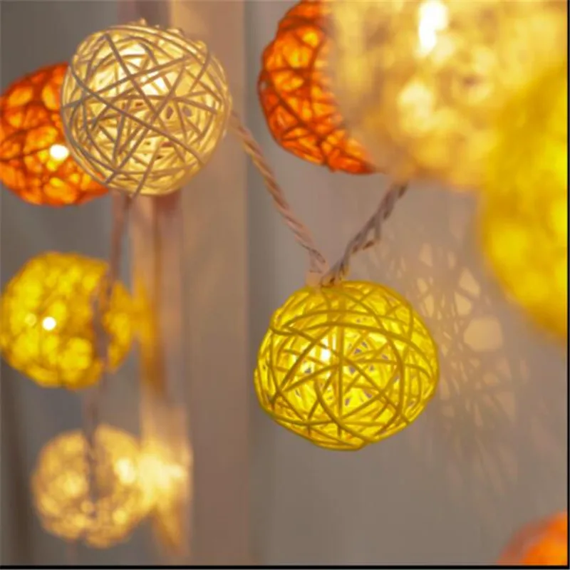 1.5m 10LED Bulbs White Orange Rattan Balls Sepak Takraw Light Strings Garlands Fence Beach Bar Wedding Xmas Party Decoration
1.5m 10LED Bulbs White Orange Rattan Balls Sepak Takraw Light Strings Garlands Fence Beach Bar Wedding Xmas Party Decoration