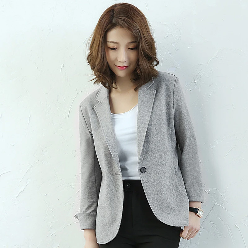 Blazers Women Suit Knitted Fabric Simple Design Long Sleeves Single Button Ladies Work Office Clothing New Fashion
Blazers Women Suit Knitted Fabric Simple Design Long Sleeves Single Button Ladies Work Office Clothing New Fashion
