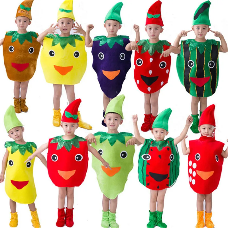 Kids Cartoon Fruit Vegetable Costume Suits Children's Day Stage Perform Costumes Boys Girls Cute Fruit Vegetable Party Show
Kids Cartoon Fruit Vegetable Costume Suits Children's Day Stage Perform Costumes Boys Girls Cute Fruit Vegetable Party Show