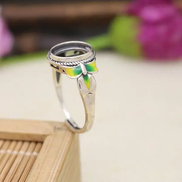Sterling Silver 925 Cloisonne Enamel Semi Mount Ring Setting 8x10mm Oval Cabochon China Style Unique Fine Jewelry
Sterling Silver 925 Cloisonne Enamel Semi Mount Ring Setting 8x10mm Oval Cabochon China Style Unique Fine Jewelry