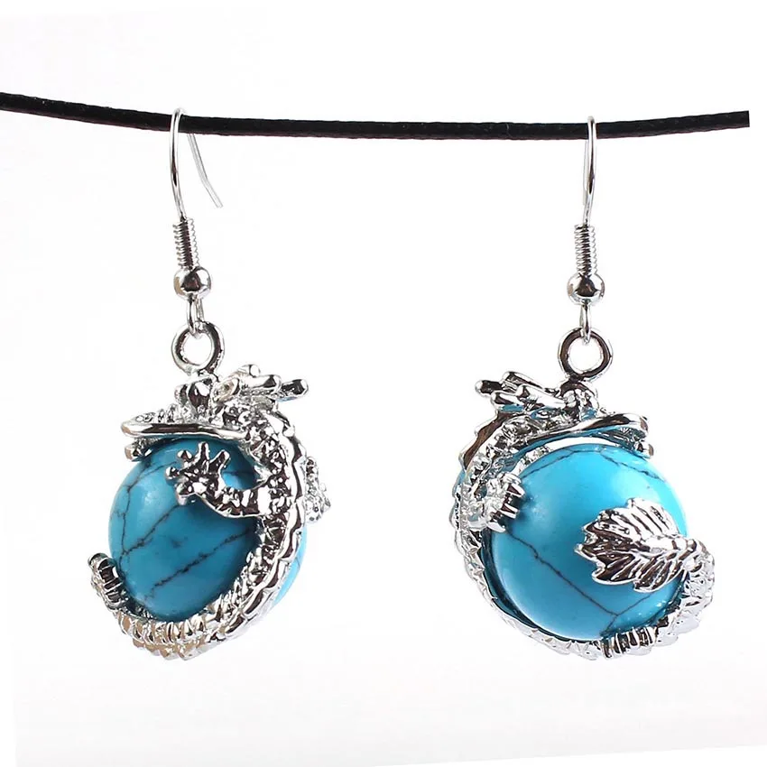 100-Unique 1 Pair Silver Plated Blue Howlite Stone Inlay Chinese Style Dragon Drop Earrings Vintage Jewelry
100-Unique 1 Pair Silver Plated Blue Howlite Stone Inlay Chinese Style Dragon Drop Earrings Vintage Jewelry
