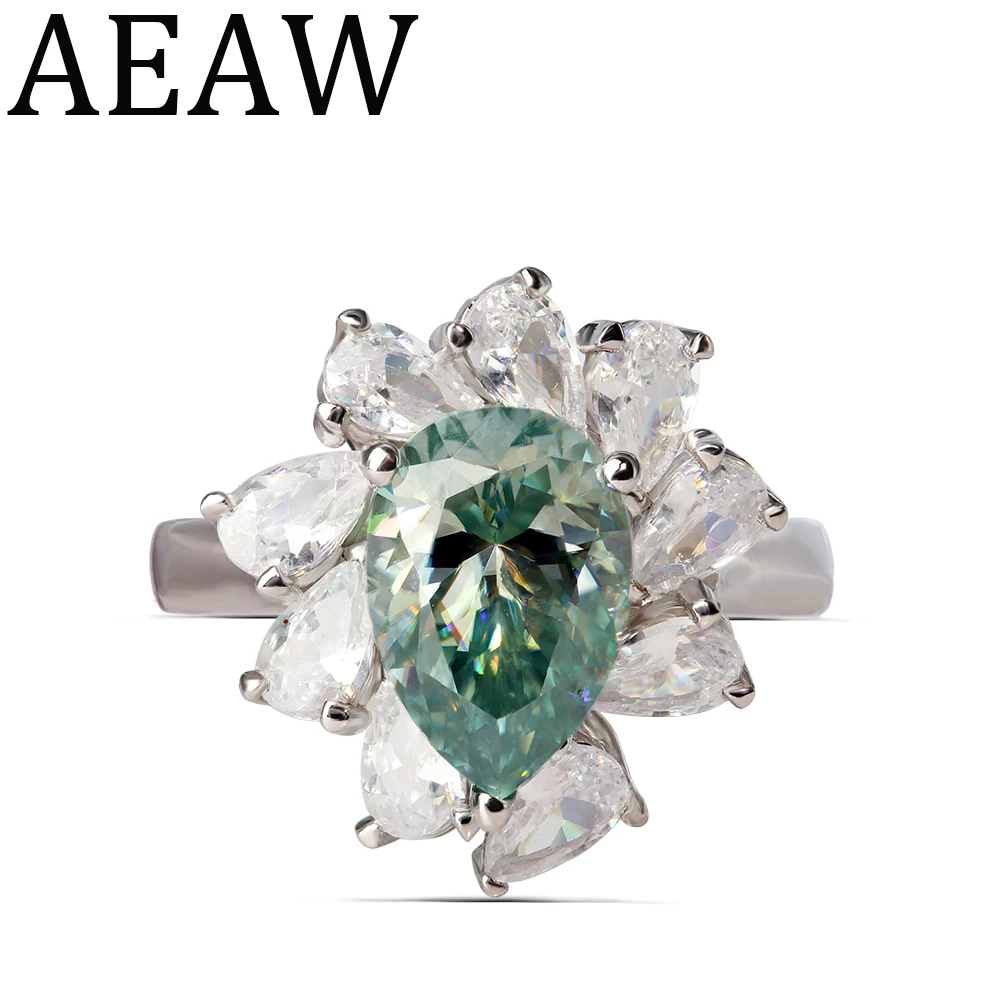 Real Solid 18k White Gold 4.5ctw Blue Green Pear Moissanite EF Side Pear Emgagement Ring Moissanite Ring for Women
Real Solid 18k White Gold 4.5ctw Blue Green Pear Moissanite EF Side Pear Emgagement Ring Moissanite Ring for Women