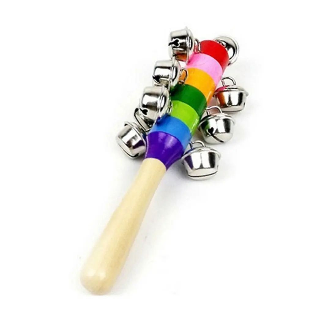 Baby Rattle Ring Wooden Handbell Toys Musical Instruments 0-12 Months Colorful Music Education Toy | Игрушки и хобби