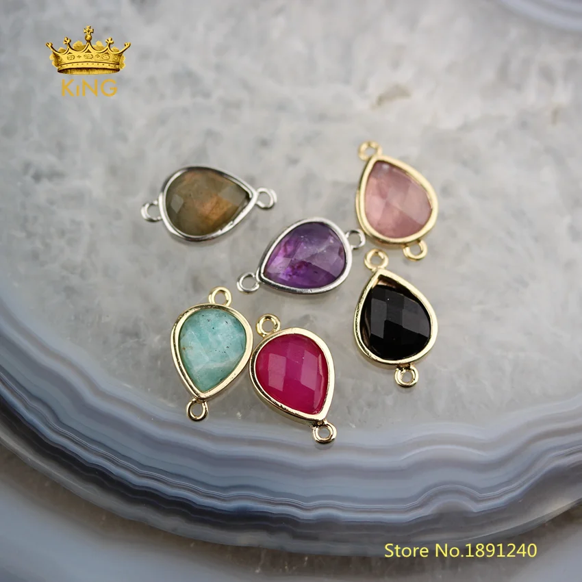 10pcs 10x12mm Random Stones Faceted Teardrop Connectors for Bracelet,Small Charms Plated Gold/Silvery Copper Necklace DSS156
10pcs 10x12mm Random Stones Faceted Teardrop Connectors for Bracelet,Small Charms Plated Gold/Silvery Copper Necklace DSS156
