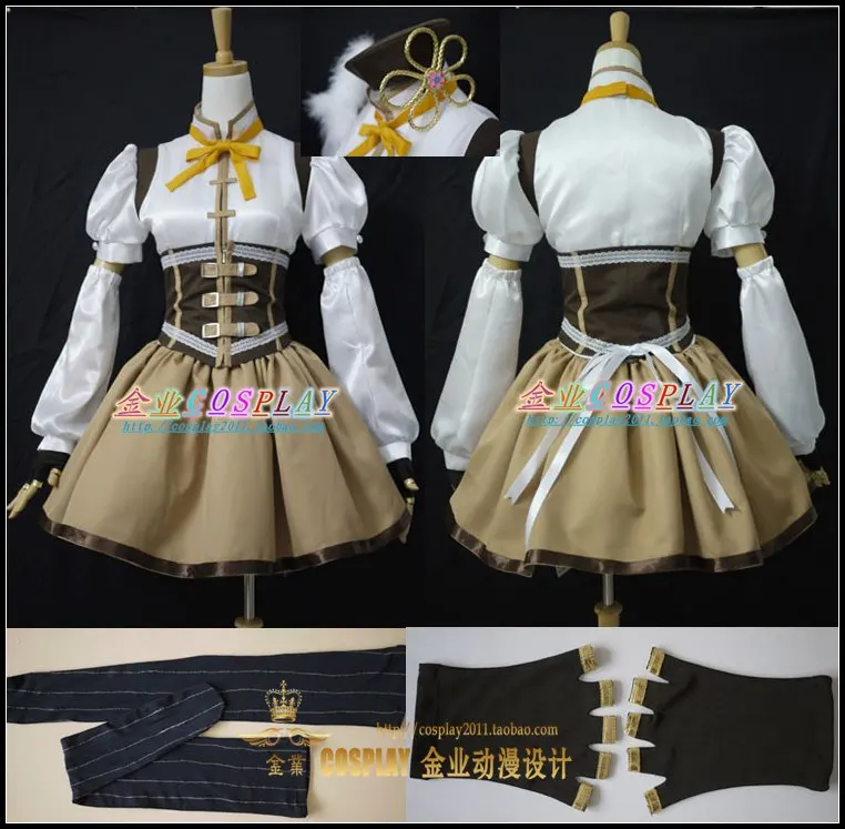 Puella Magi Madoka Magica Tomoe Mami Косплей Костюм Полный комплект носки в комплекте |