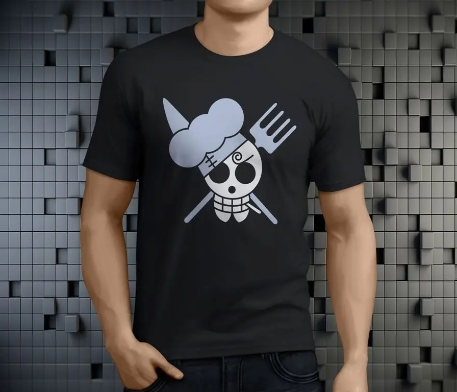 Новая популярная мужская Черная футболка Sanji Flag с аниме мангой размеры S 3XL бесплатная доставка модные