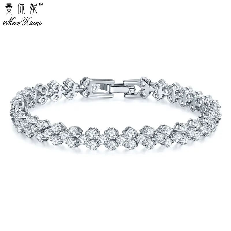 Женский браслет с цепочкой Manxiuni Римский кубическим цирконием 2 75 мм|bracelets for|charm