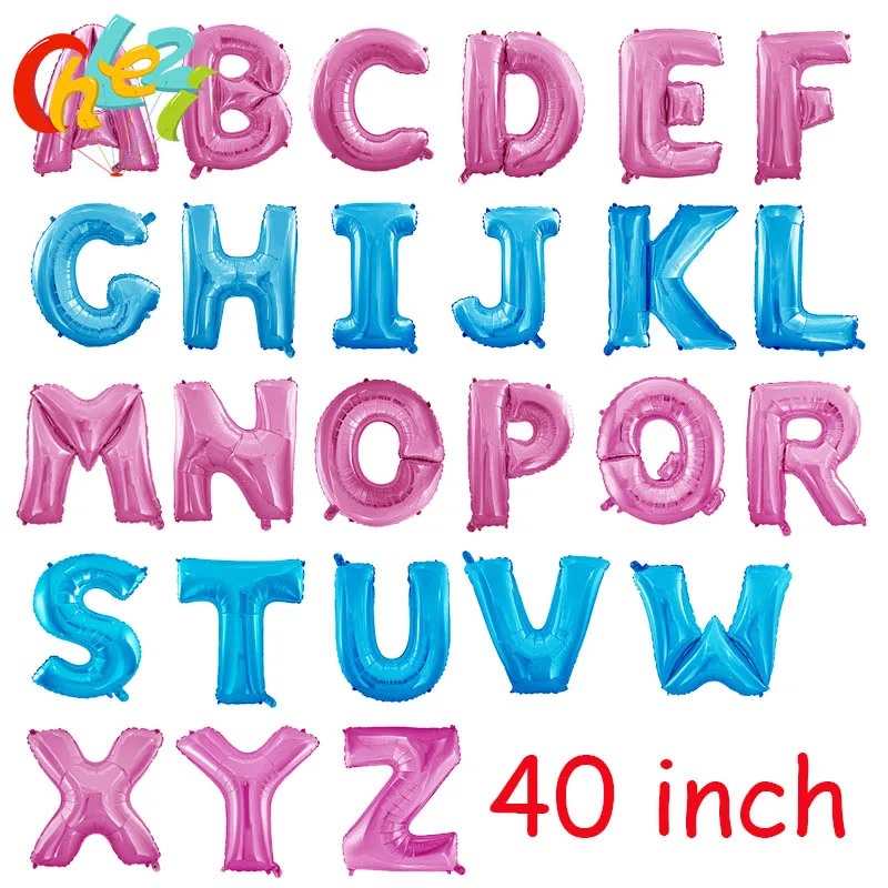 40 Inches Pink Blue Letter Foil Balloons Large Helium Birthday Party Banner Wedding Decor alphabet Air Ballons Holiday Supplies
40 Inches Pink Blue Letter Foil Balloons Large Helium Birthday Party Banner Wedding Decor alphabet Air Ballons Holiday Supplies