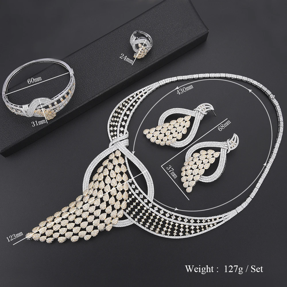 Siscathy 2019 Hot Luxury Feather Lariat Flower Women Wedding Cubic Zirconia Statement Choker Necklace Earring Dubai Jewelry Sets
Siscathy 2019 Hot Luxury Feather Lariat Flower Women Wedding Cubic Zirconia Statement Choker Necklace Earring Dubai Jewelry Sets