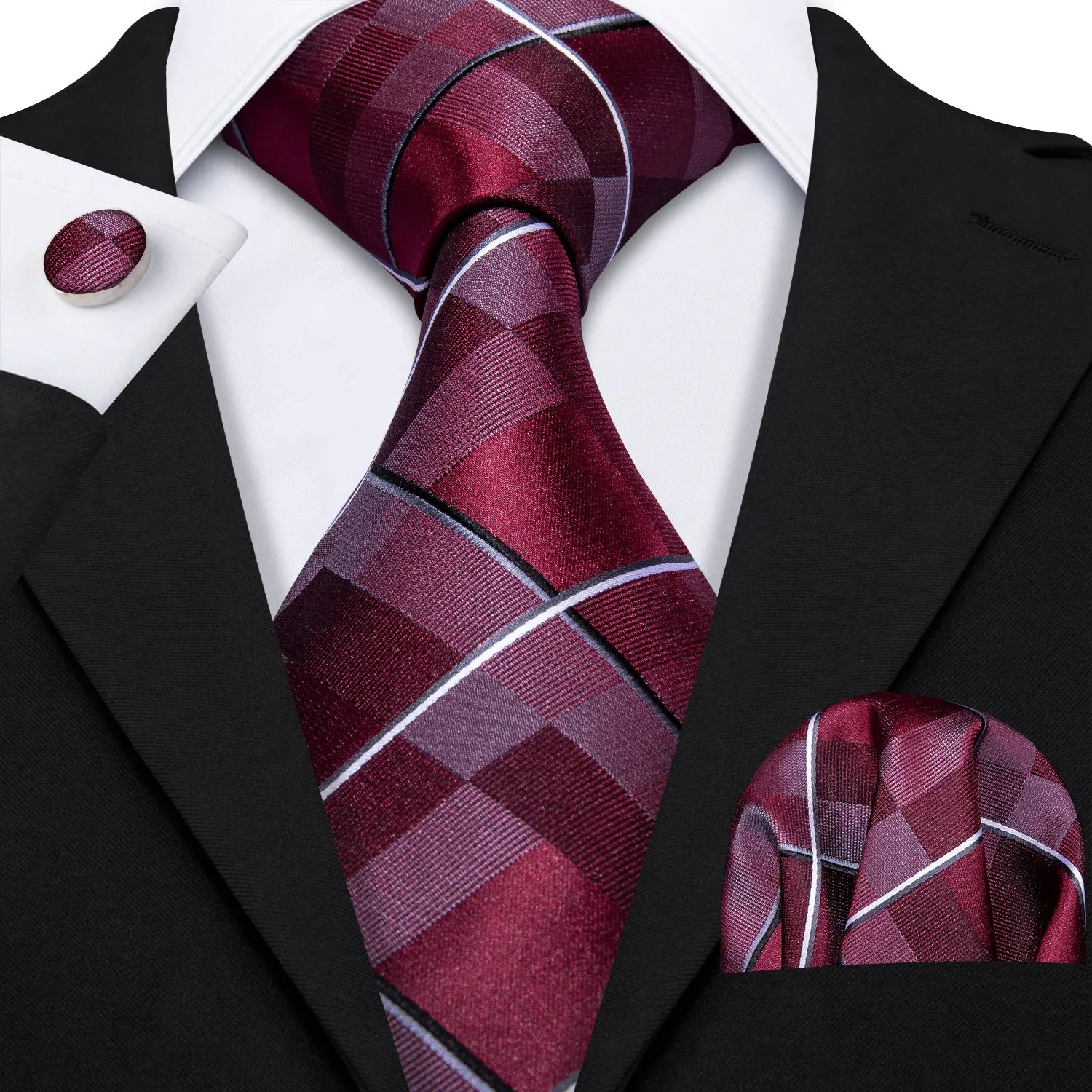 Barry.Wang Classical Plaid Burgundy Tie For Men 100% Silk Necktie Gift Box Set Grape Purple Men tie Wine Red Wedding Tie LS-5151
Barry.Wang Classical Plaid Burgundy Tie For Men 100% Silk Necktie Gift Box Set Grape Purple Men tie Wine Red Wedding Tie LS-5151